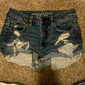 Styled jean shorts